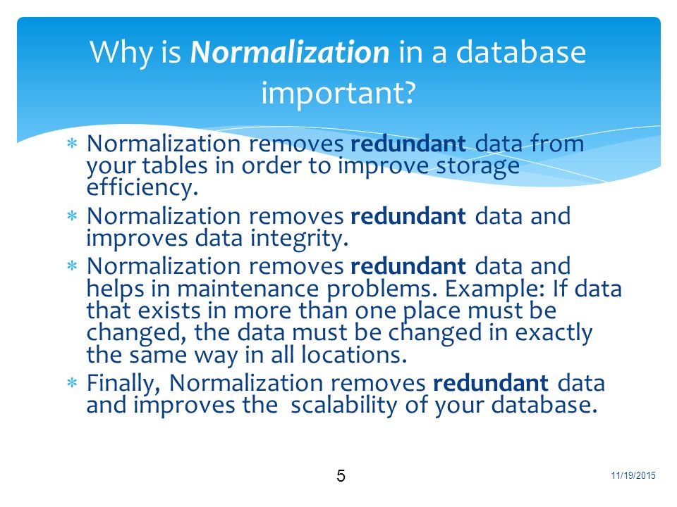importance of normalization in database
