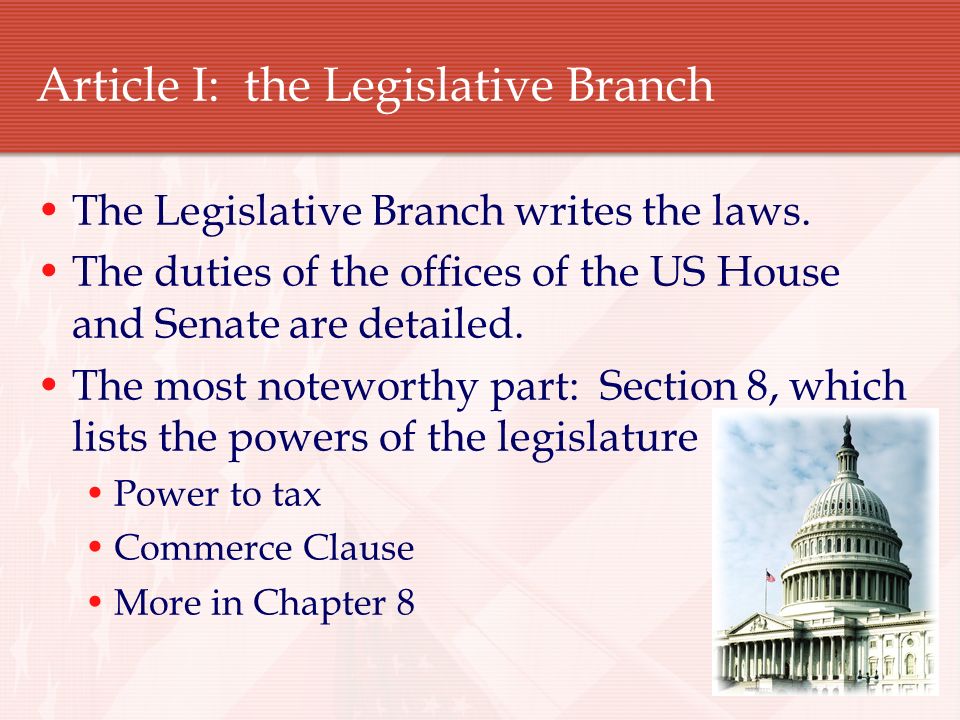 Article I: the Legislative Branch