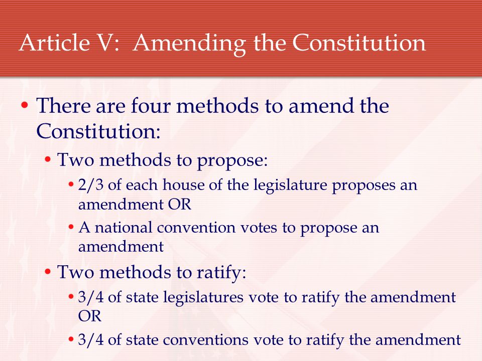 Article V: Amending the Constitution