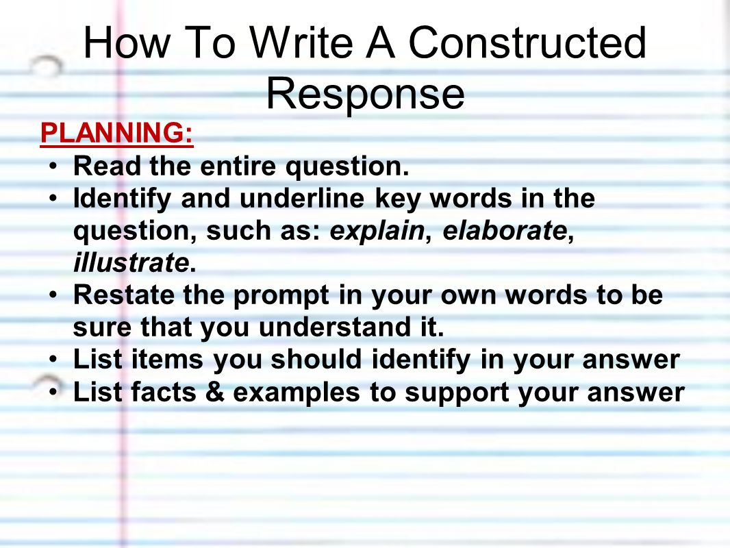 How to Answer Constructed Response or Short Answer Questions using