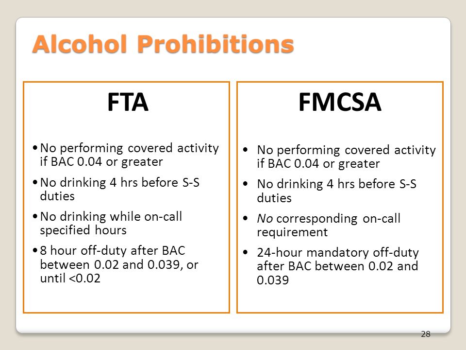 FTA VS. FMCSA: Drug & Alcohol Testing A Regulatory Comparison - Ppt ...