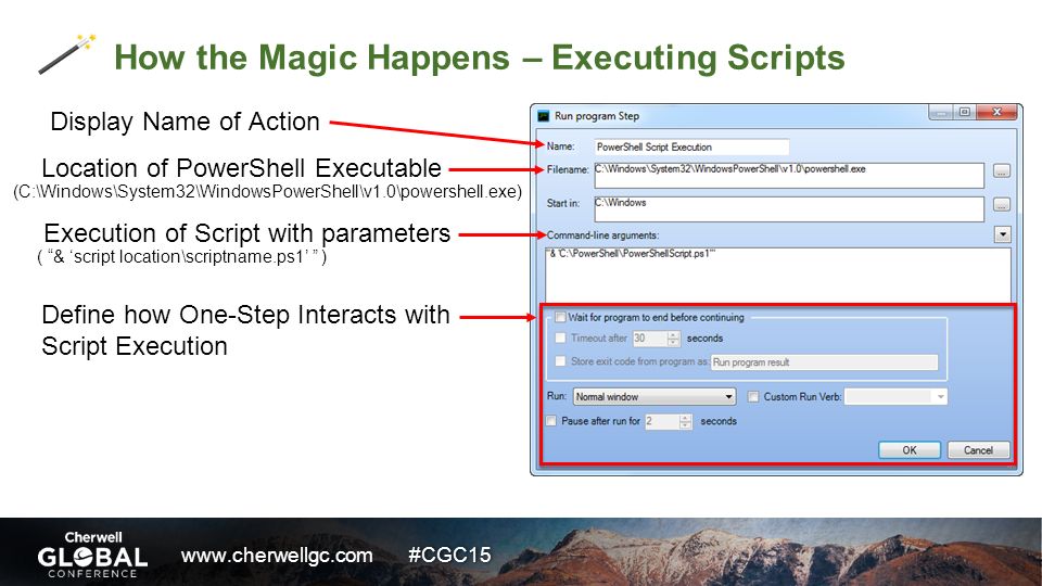 How to Run PowerShell from Cherwell One-Steps 