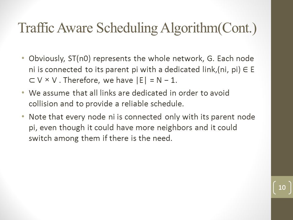 Traffic Aware Scheduling Algorithm(Cont.)