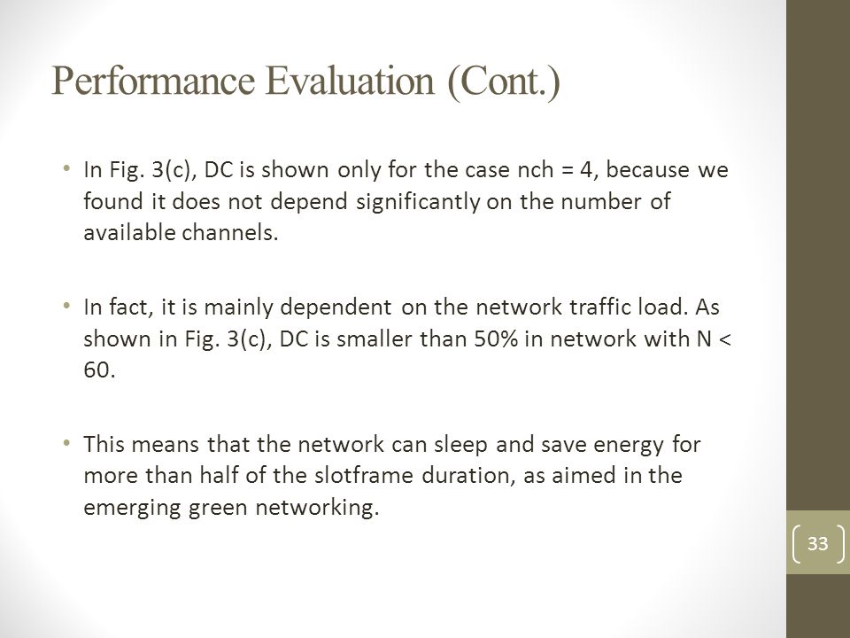 Performance Evaluation (Cont.)