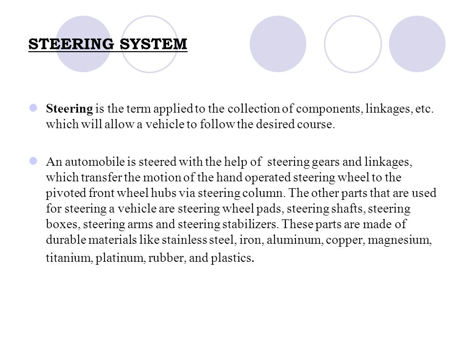 Automotive Steering Systems Ppt Video Online Download