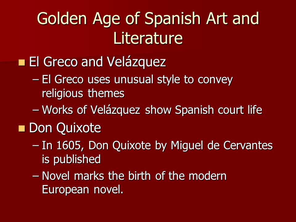 Golden Age of Spanish Art and Literature