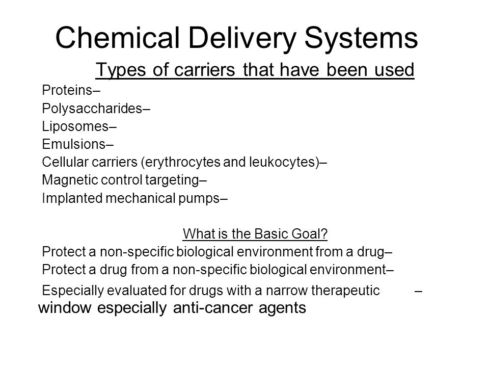 Chemical Delivery Systems