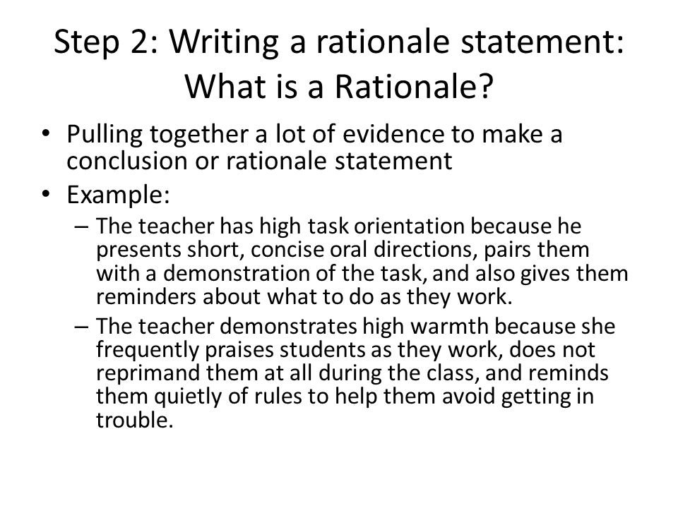 rationale example sentence