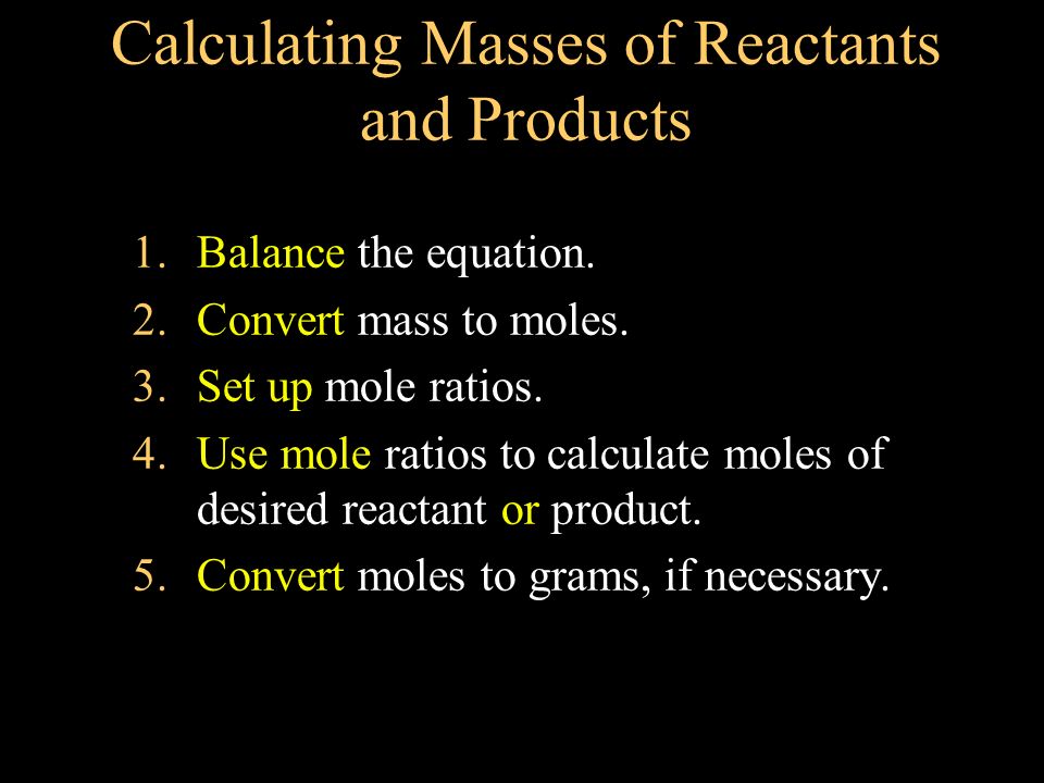 Calculating Masses of Reactants and Products