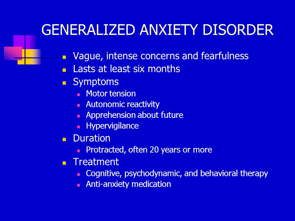 general anxiety disorder