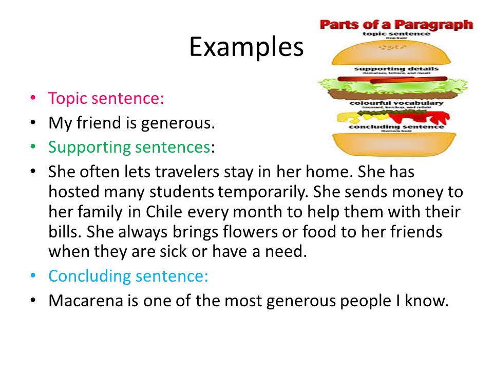 A Scrumptious Topic (Topic and supporting sentences)