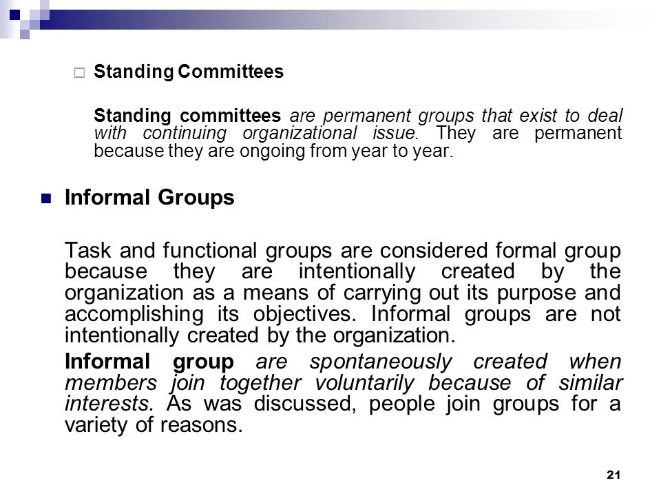 Standing Committees