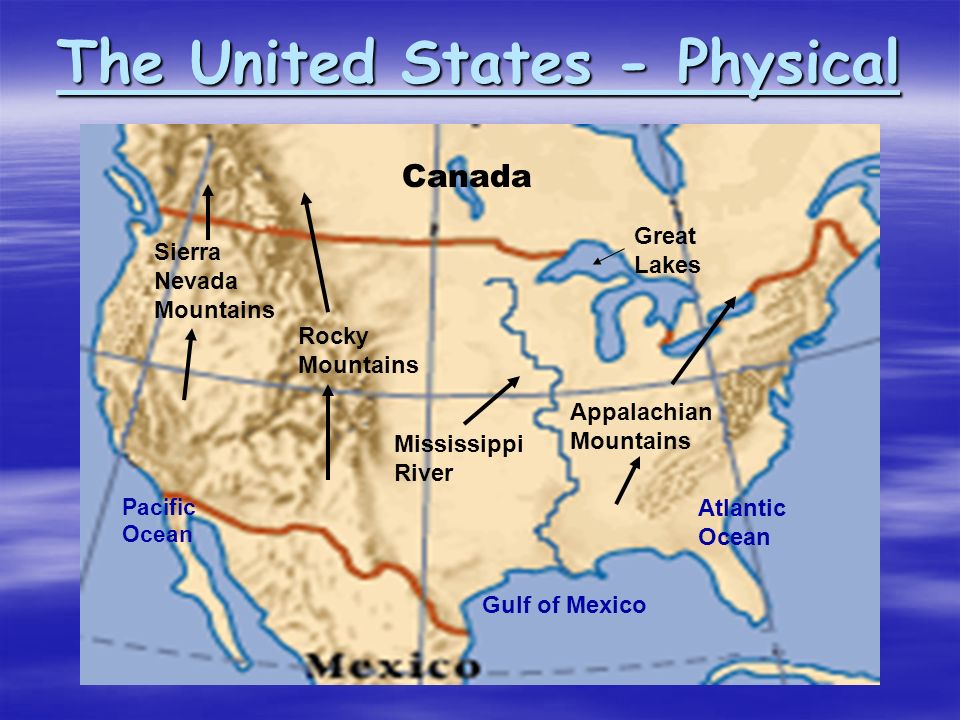 Реки озера на английском. Река Миссисипи на карте Северной Америки. Крупнейшие реки США на карте. Горы Сьерра Невада на карте Северной Америки. Реки и озера США на карте.
