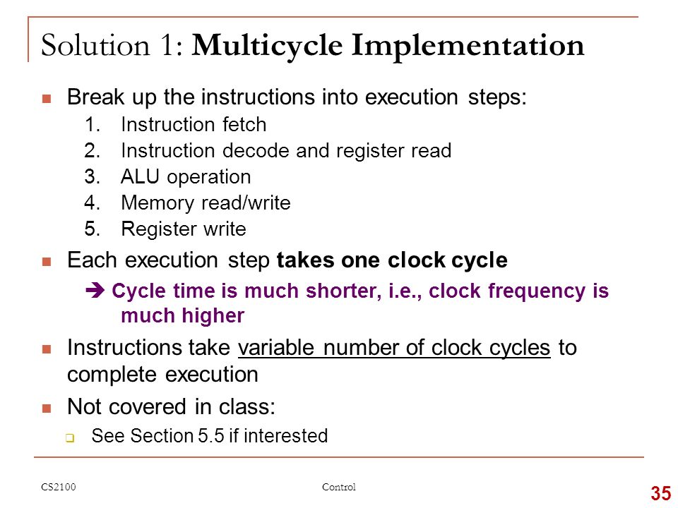Solution 1: Multicycle Implementation