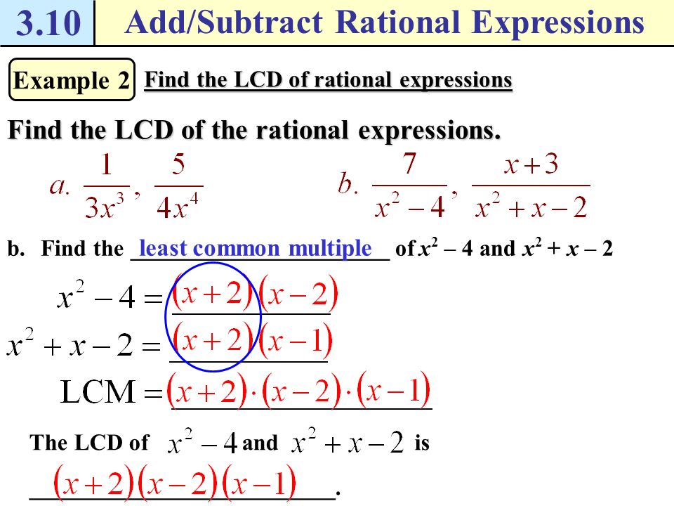 Add/Subtract Rational Expressions