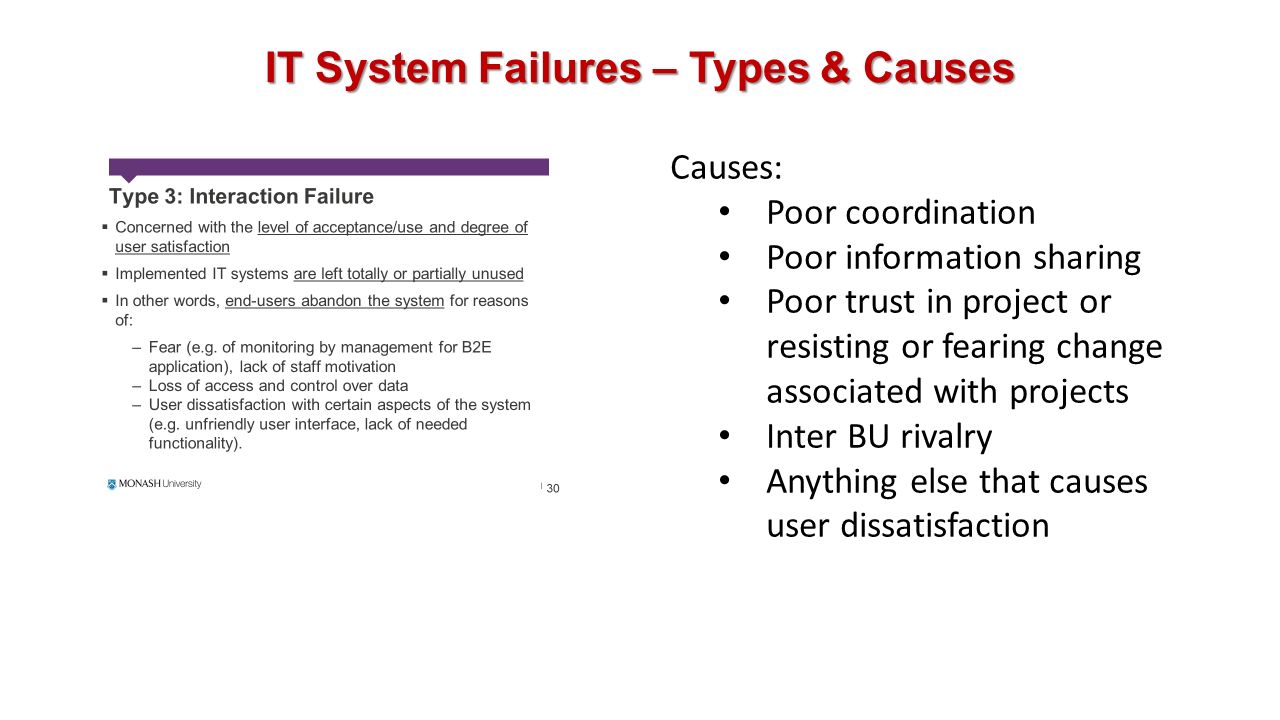 reasons for information system failure
