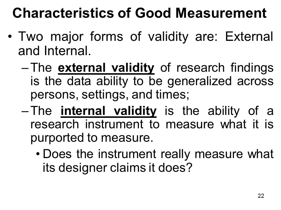 Characteristics of Good Measurement