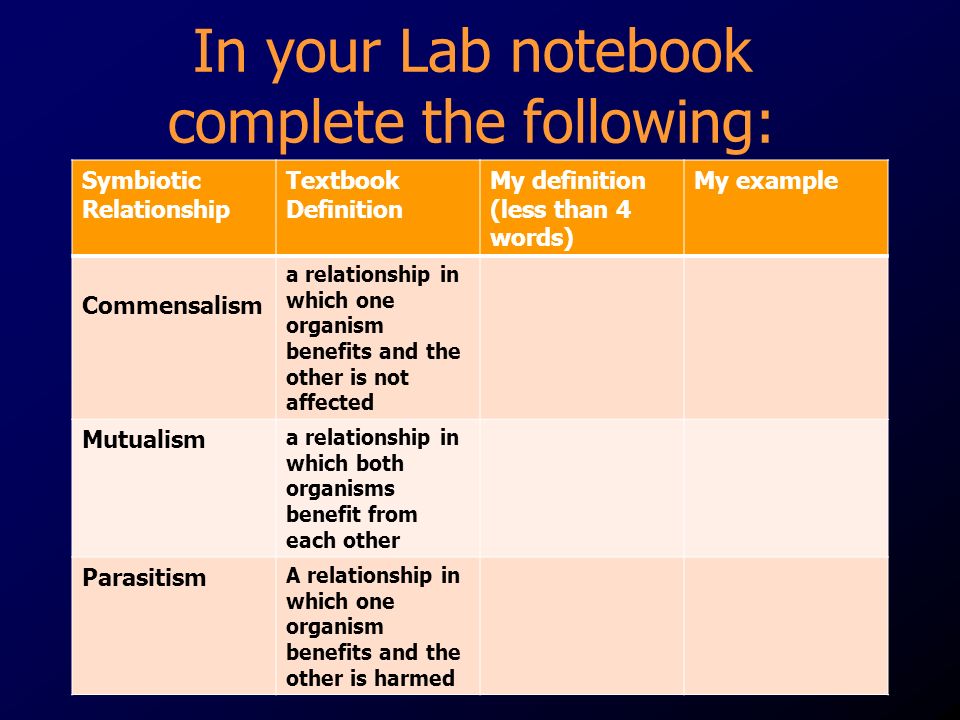 In your Lab notebook complete the following:
