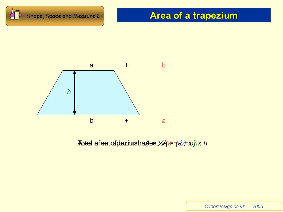 Area of a trapezium a + b h b + a