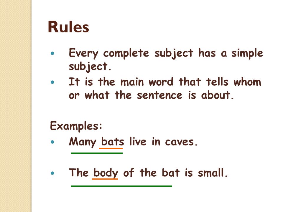 What Is A Simple Subject In A Sentence Examples