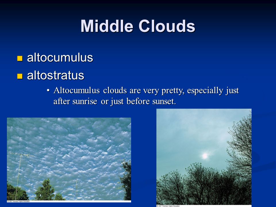 Middle Clouds altocumulus altostratus