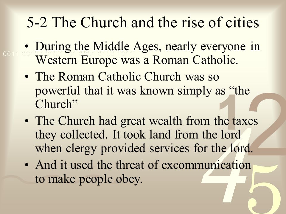 5-2 The Church and the rise of cities