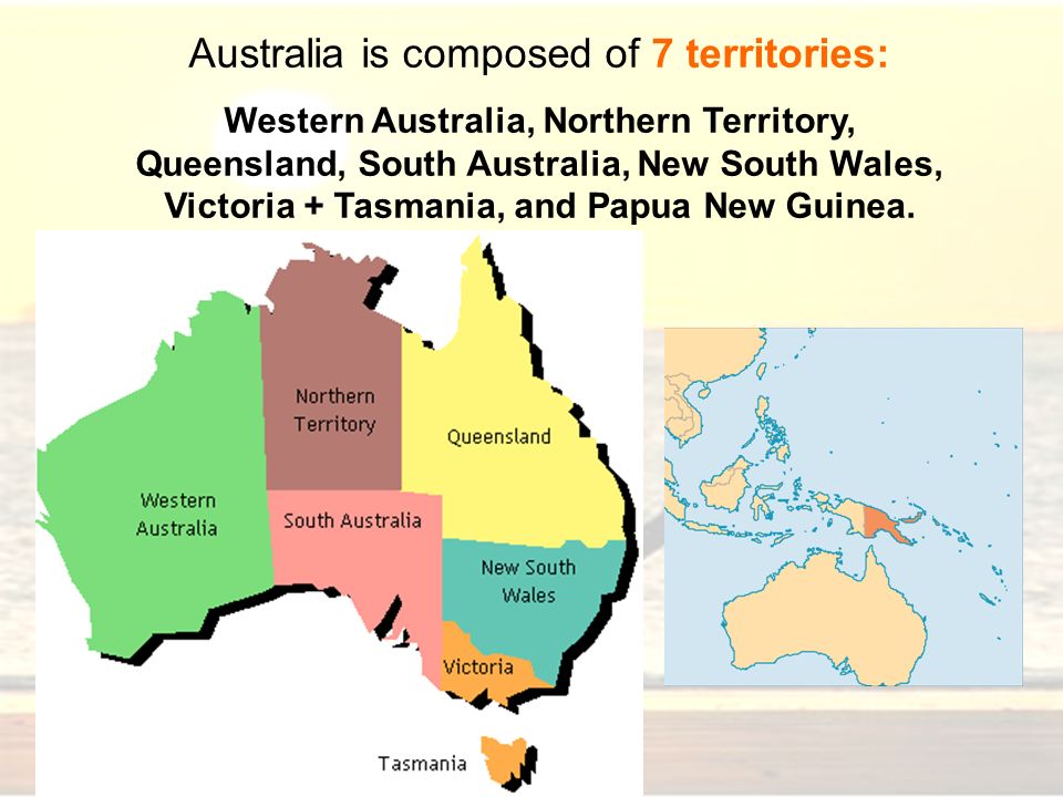 Australia is composed of 7 territories: