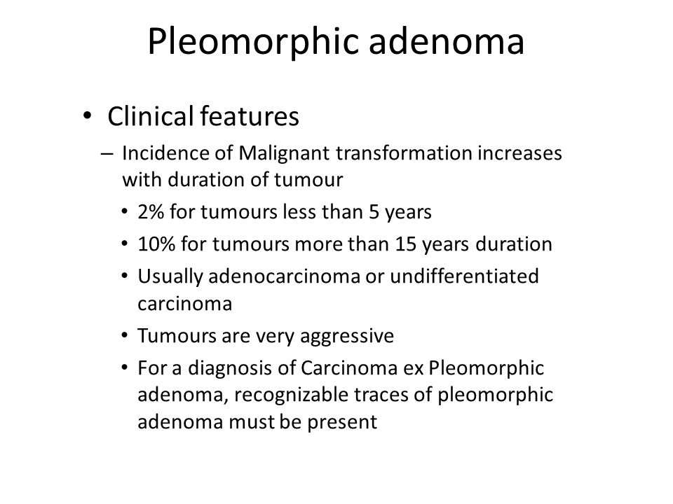 pleomorphic adenoma symptoms nhs