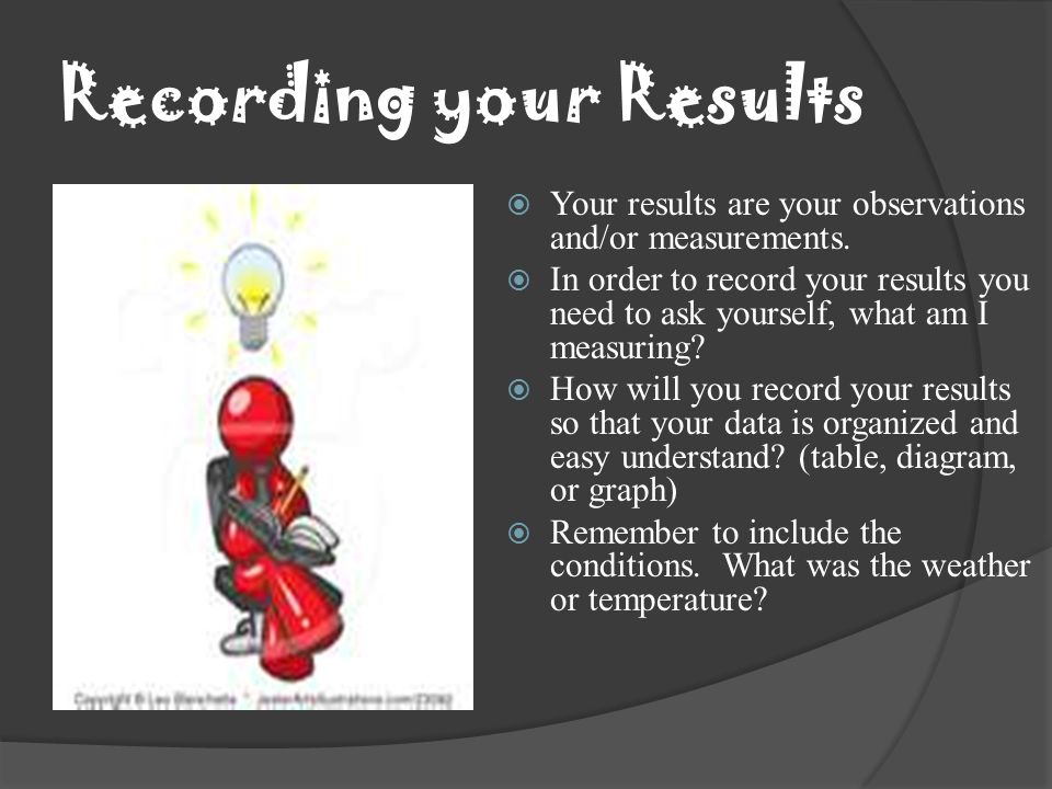 Recording your Results
