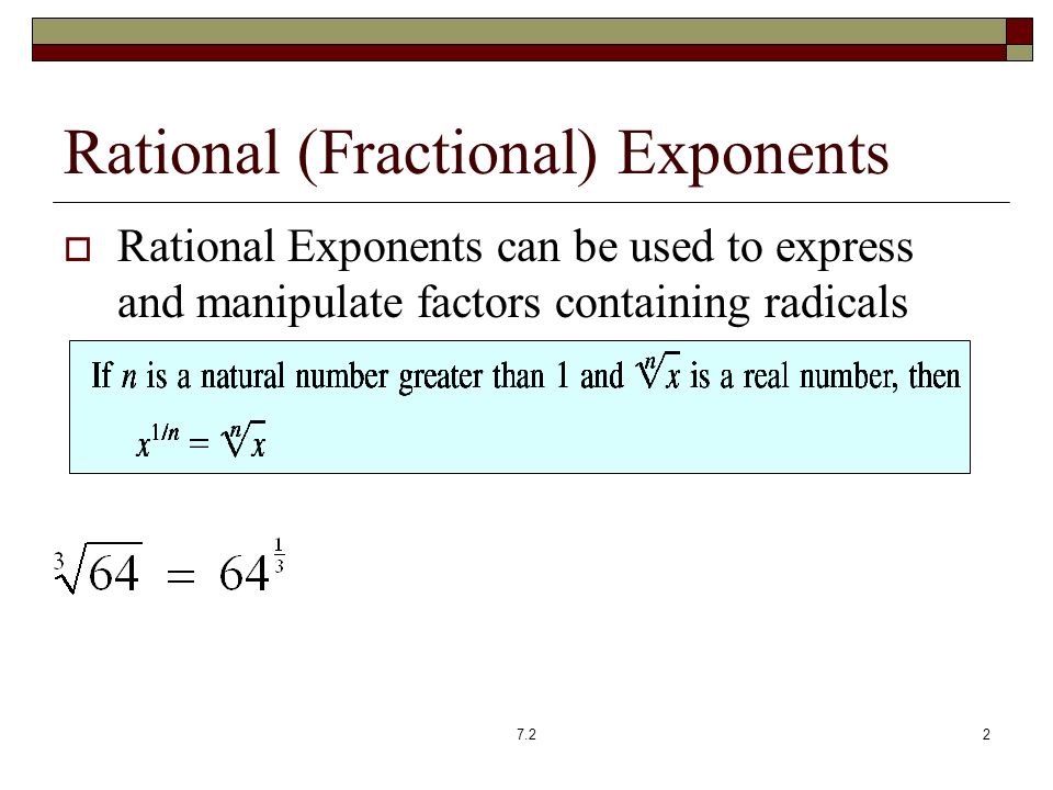 Rational (Fractional) Exponents
