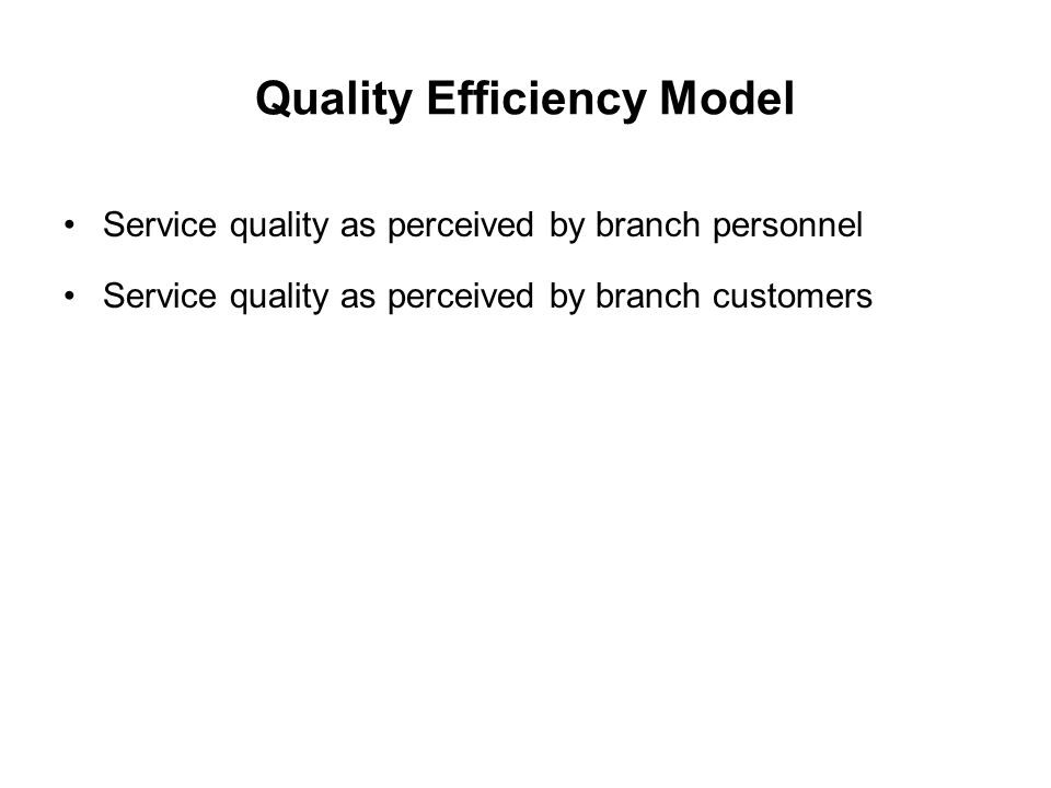 Quality Efficiency Model
