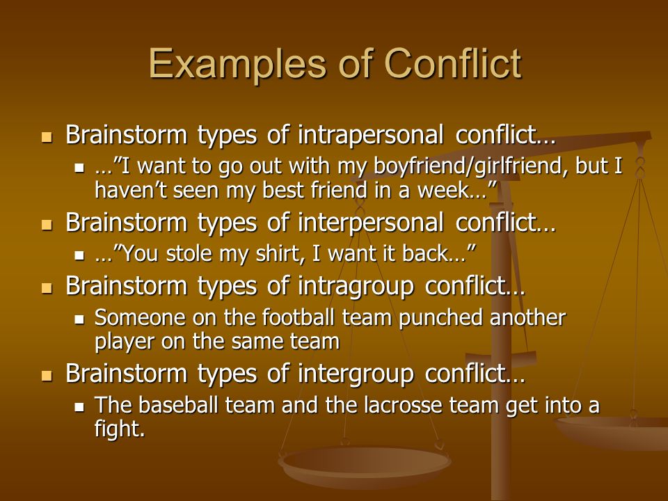 conflict in a team examples