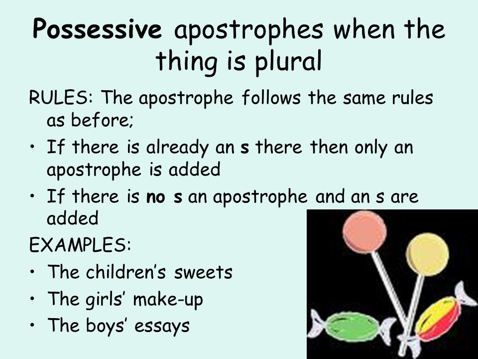 Possessive apostrophes when the thing is plural
