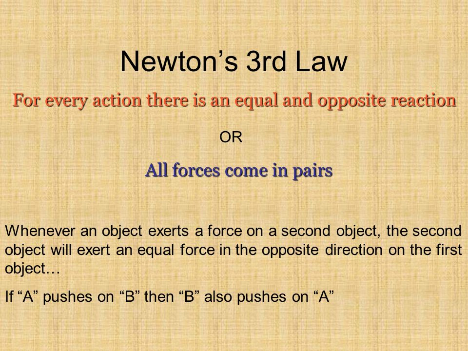 For every action there is an equal and opposite reaction