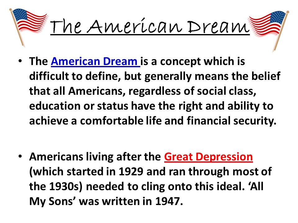 american dream all my sons