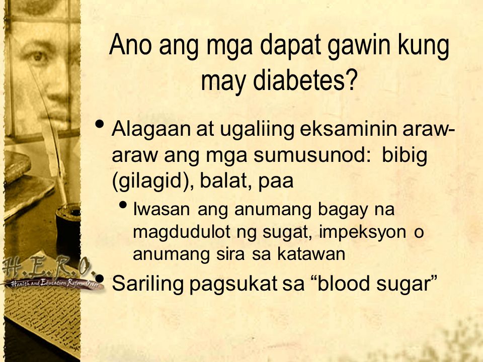 Ano ang mga dapat gawin kung may diabetes