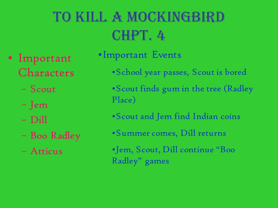 important events in to kill a mockingbird