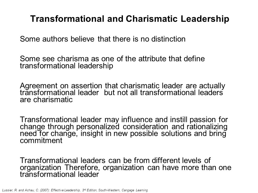 charismatic and transformational leadership - ppt download