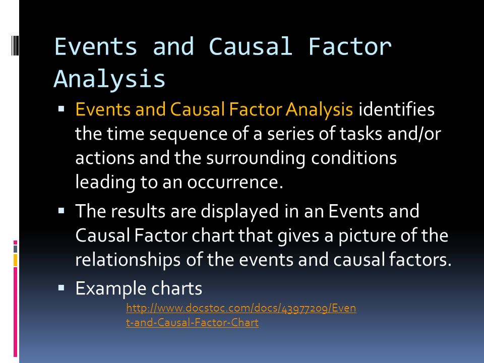 Events And Causal Factors Chart Example