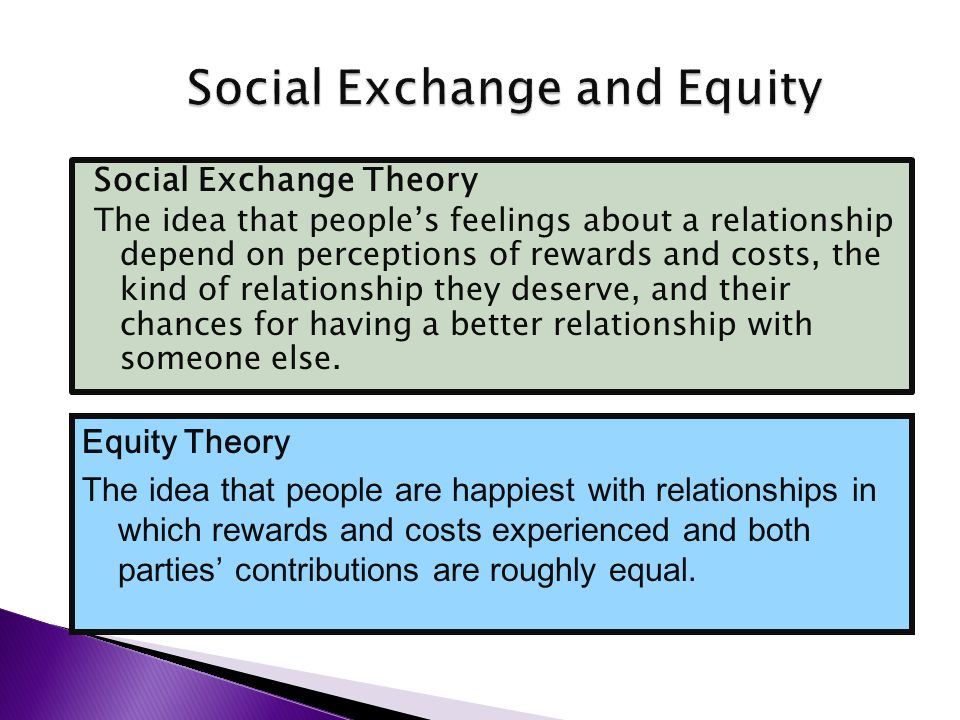 social exchange and equity theory
