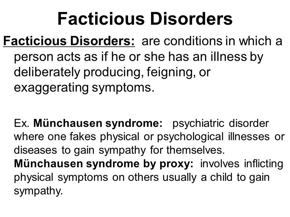 Facticious Disorders