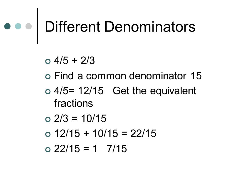 Different Denominators