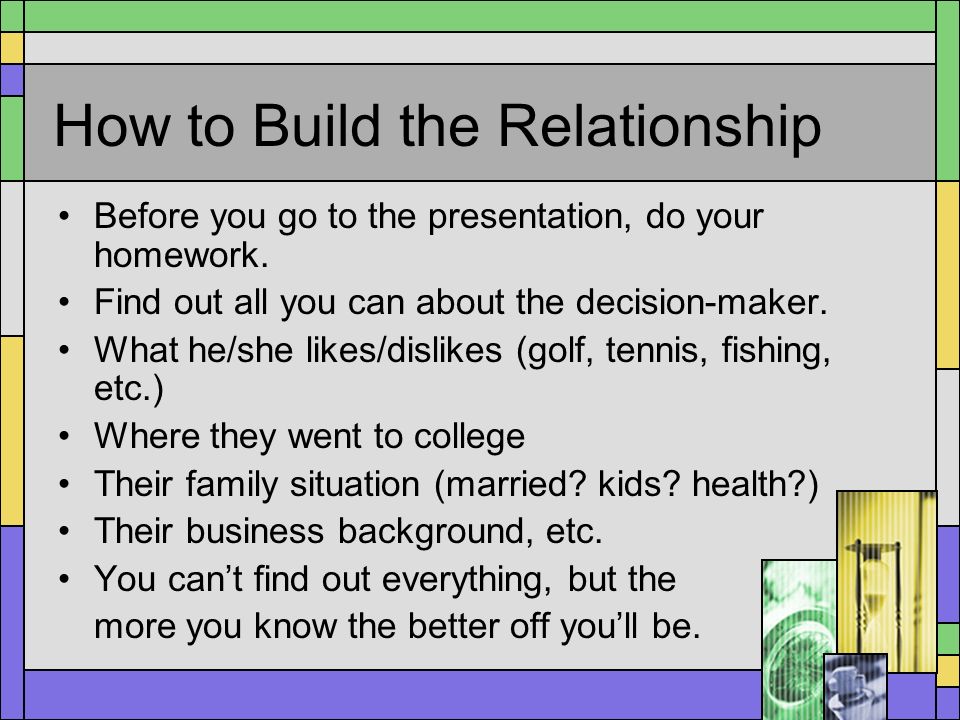 How to Build the Relationship