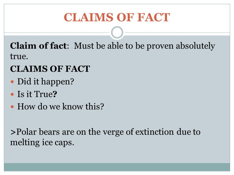 claim of fact essay example