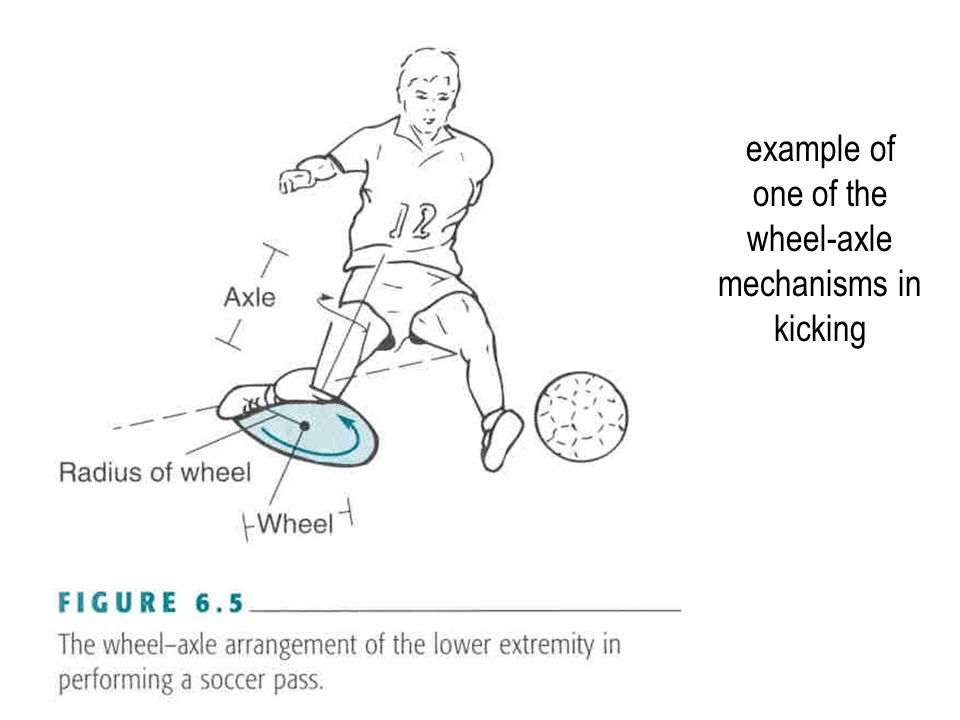 example of one of the wheel-axle mechanisms in kicking