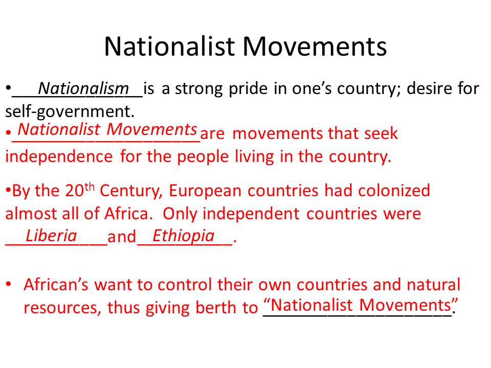 Nationalist Movements