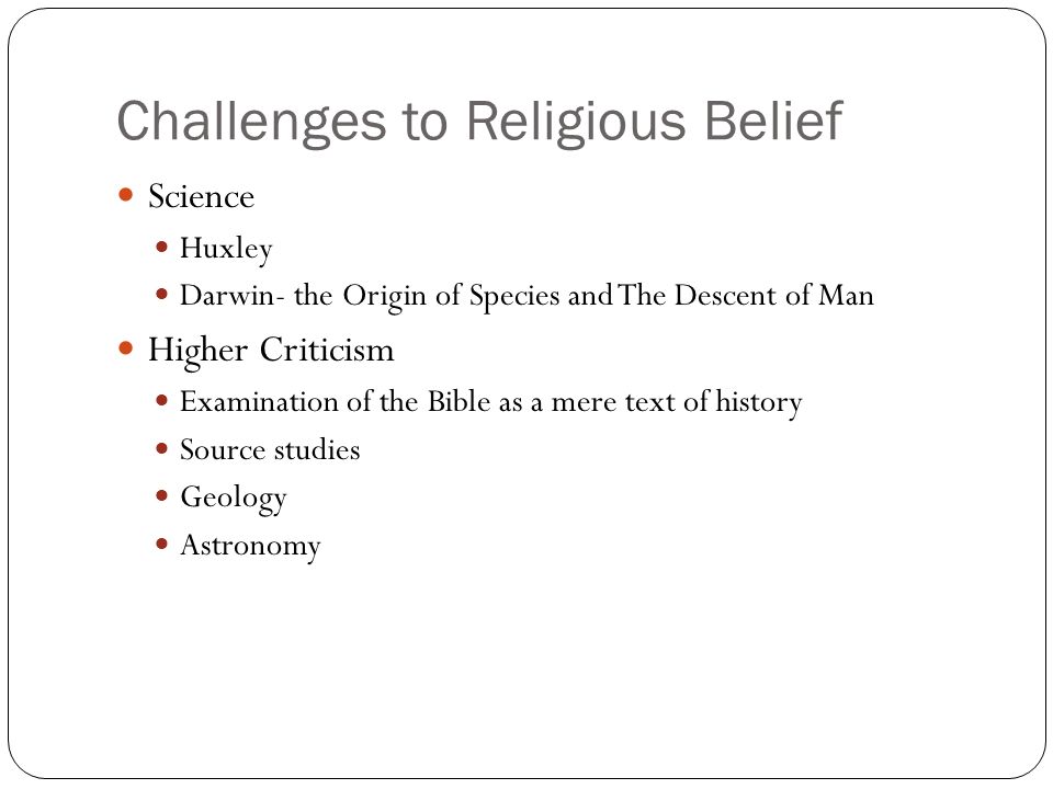 Challenges to Religious Belief