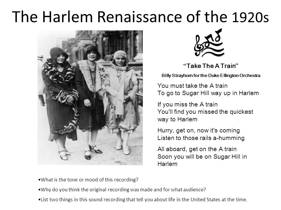 The Harlem Renaissance of the 1920s