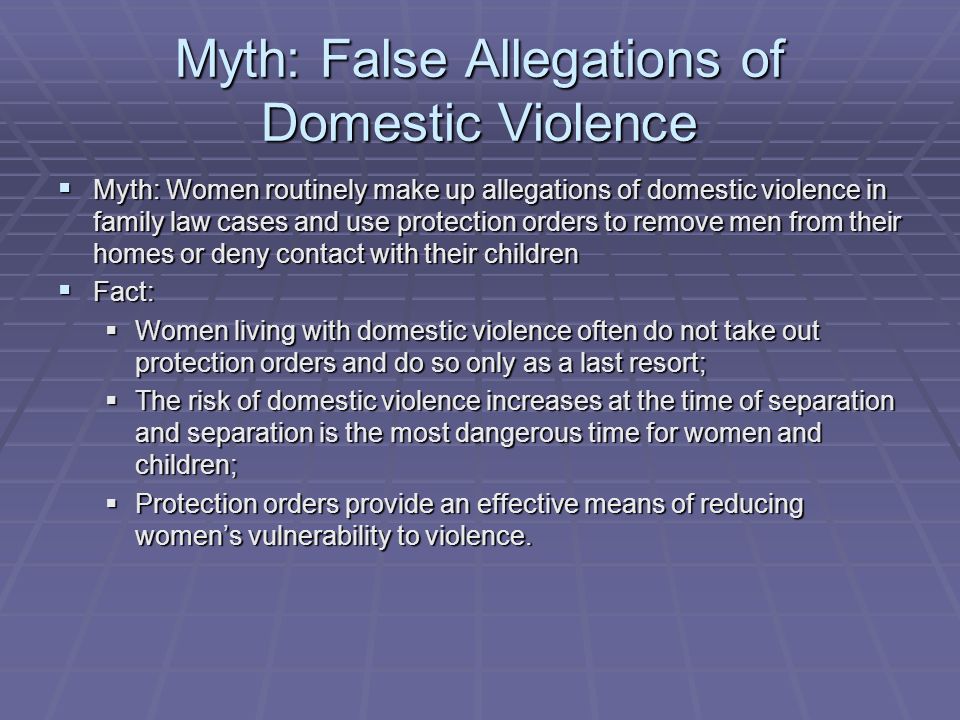 Myths and Facts Domestic Violence and Child Abuse in the Context of  Separation and Divorce. - ppt video online download