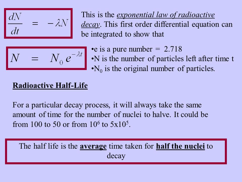 Radioactive dating equation